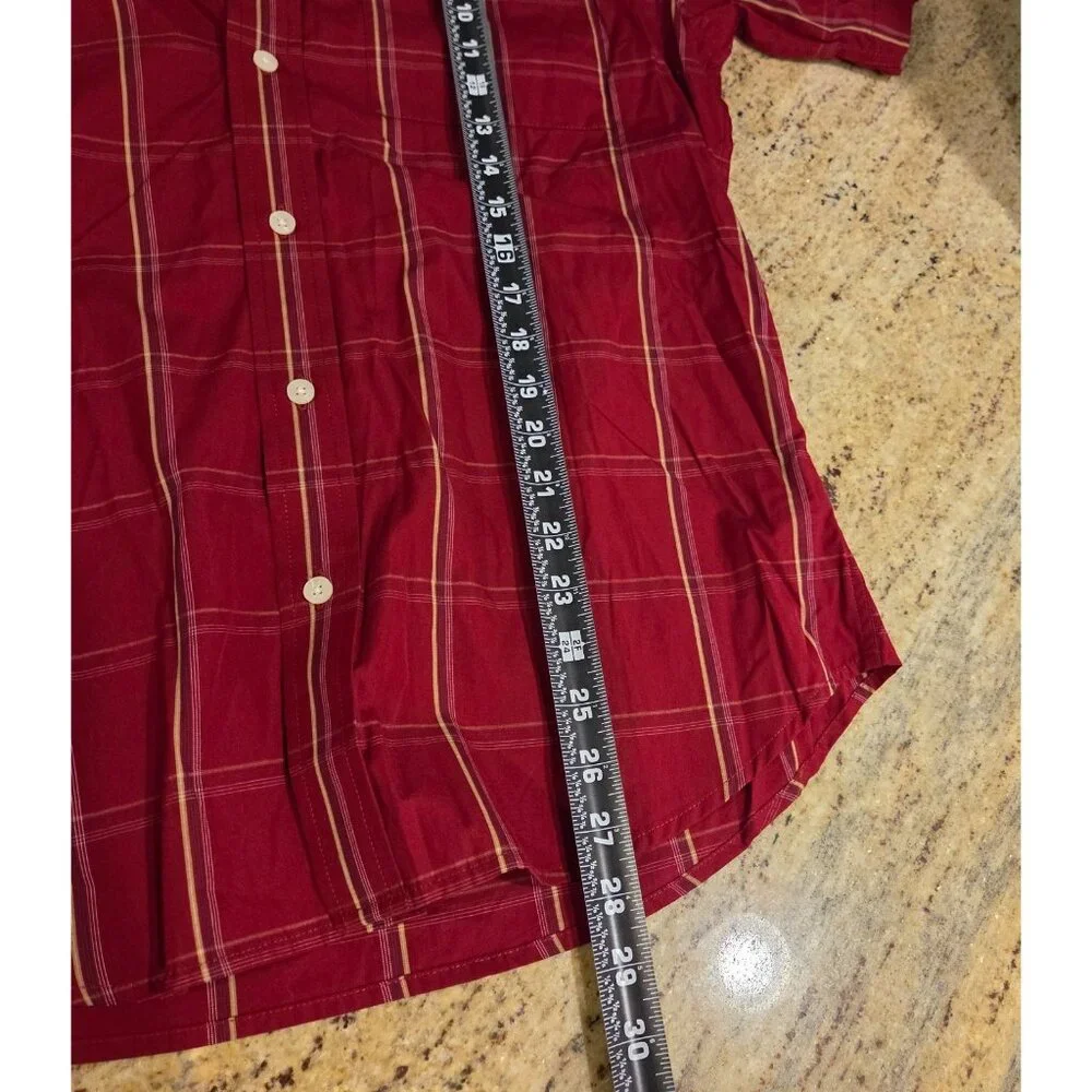 New! Lot of 2 Dockers Men’s S 14-14.5 Red Plaid & Yellow Button Down Shirts - Picture 4 of 13